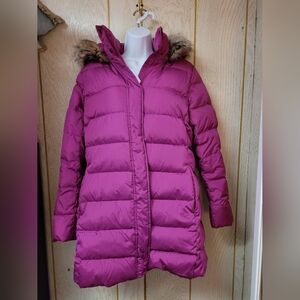 Lands' End Kids Magenta Puffer Coat
